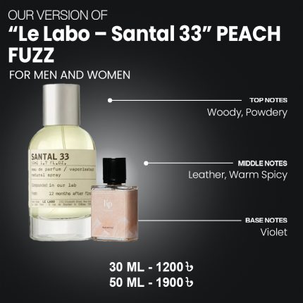 Our Version Of "Le Labo - Santal 33" PEACH FUZZ